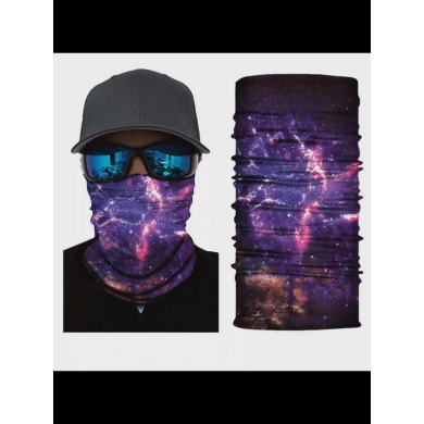 Бандана труба (бафф) "Галактика", цвет фиолетовый (Набор 2 шт.)