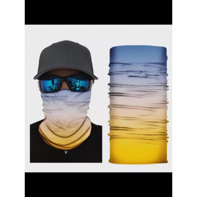 Бандана труба (бафф) омбре из синего в желтый (Набор 10 шт.)