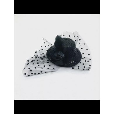 Шляпка на заколке карнавальная с пайетками, 13 см, цвет МИКС (Набор 3 шт.)