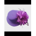 Шляпка на заколке карнавальная "Цветок с перьями", 13 см, цвет фиолетовый (Набор 5 шт.)