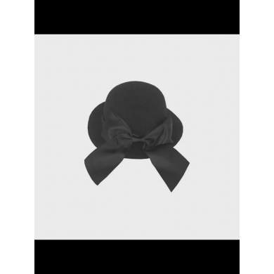 Шляпка цилиндр карнавальная с бантом на заколке, 13 см, цвет черный (Набор 5 шт.)