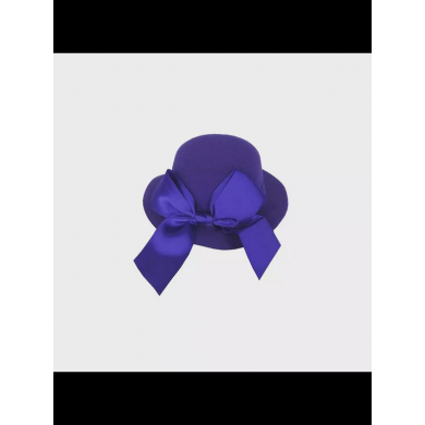 Шляпка цилиндр карнавальная с бантом на заколке, 13 см, цвет фиолетовый (Набор 3 шт.)