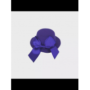 Шляпка цилиндр карнавальная с бантом на заколке, 13 см, цвет фиолетовый (Набор 10 шт.)