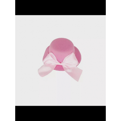 Шляпка цилиндр карнавальная с бантом на заколке, 13 см, цвет розовый (Набор 10 шт.)