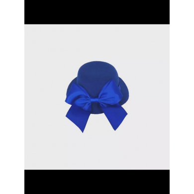 Шляпка цилиндр карнавальная с бантом на заколке, 13 см, цвет синий (Набор 10 шт.)