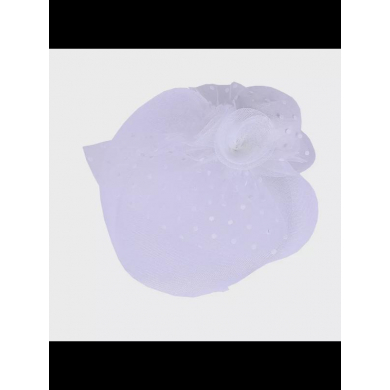 Шляпка на заколке карнавальная с вуалью, 13см, цвет белый (Набор 3 шт.)