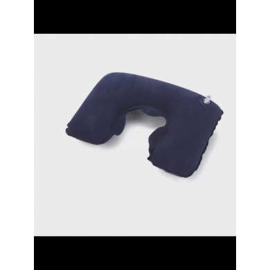 Надувная дорожная подушка под шею, цвет темно-синий, 44x27 см (Набор 2 шт.)