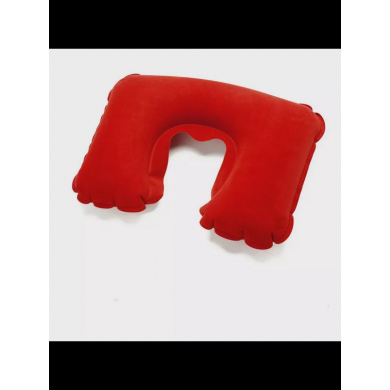 Надувная дорожная подушка под шею, цвет красный, 44x27 см (Набор 2 шт.)