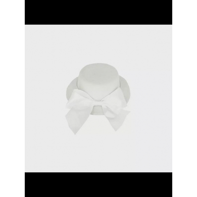 Шляпка цилиндр карнавальная с бантом на заколке, 13 см, цвет белый (Набор 10 шт.)