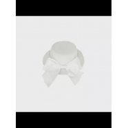 Шляпка цилиндр карнавальная с бантом на заколке, 13 см, цвет белый (Набор 50 шт.)