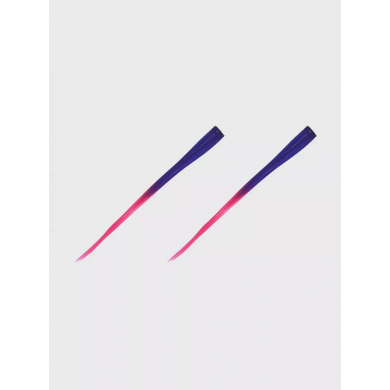 Прядь накладная на заколке 50 см, омбре из фиолетового в розовый (Набор 2 шт.)