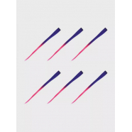 Прядь накладная на заколке 50 см, омбре из фиолетового в розовый (Набор 6 шт.)