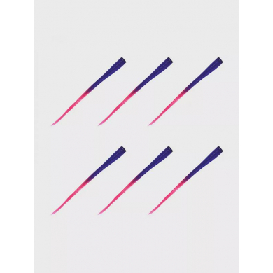 Прядь накладная на заколке 50 см, омбре из фиолетового в розовый (Набор 6 шт.)