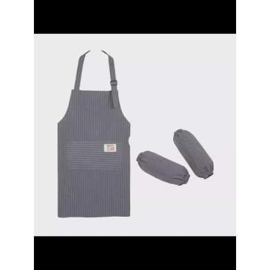 Фартук "Полосатый" с нарукавниками, цвет серый (Набор 2 шт.)