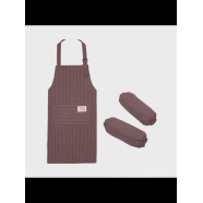 Фартук "Полосатый" с нарукавниками, цвет коричневый, кофейный (Набор 10 шт.)