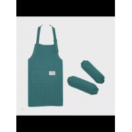 Фартук "Полосатый" с нарукавниками, цвет зеленый (Набор 10 шт.)