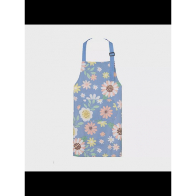 Фартук "Цветочный" дышащий, маслостойкий, регулируемый, цвет голубой (Набор 2 шт.)