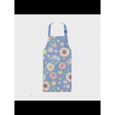 Фартук "Цветочный" дышащий, маслостойкий, регулируемый, цвет голубой (Набор 3 шт.)