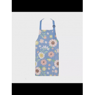 Фартук "Цветочный" дышащий, маслостойкий, регулируемый, цвет голубой (Набор 10 шт.)