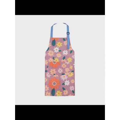 Фартук "Цветочный" дышащий, маслостойкий, регулируемый, цвет розово-сиреневый (Набор 2 шт.)