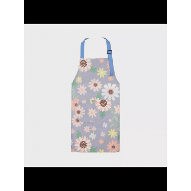 Фартук "Цветочный" дышащий, маслостойкий, регулируемый, цвет светло-голубой (Набор 10 шт.)