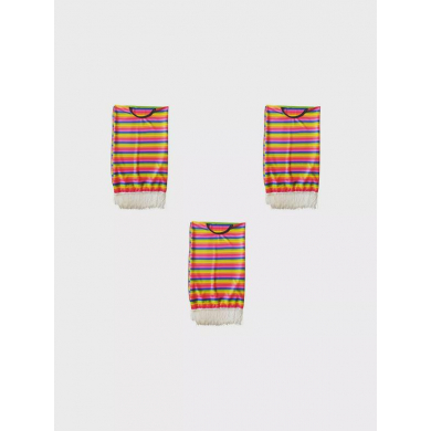 Мексиканское пончо, полоски радуга (Набор 3 шт.)