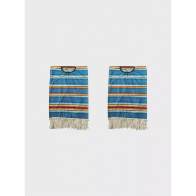 Мексиканское пончо, синие полоски (Набор 2 шт.)