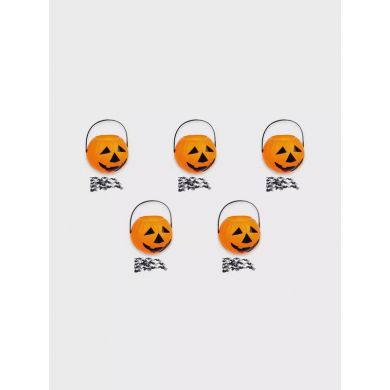 Прикол конфетница с паучками "Тыква", 11 х 11 х 9 см (Набор 5 шт.)