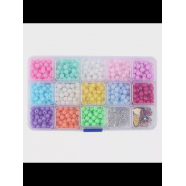 Набор "Нежный" из бусин для создания украшений, детский набор для творчества, набор для рукоделия, подарок на день рождения, для девочки (3 набора)