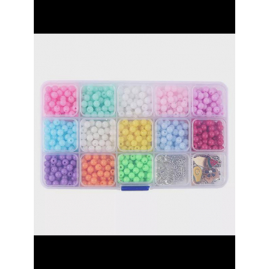 Набор "Нежный" из бусин для создания украшений, детский набор для творчества, набор для рукоделия, подарок на день рождения, для девочки (10 набора)