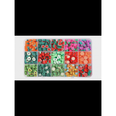 Набор "Фруктово-ягодный" из бусин для создания украшений, детский набор для творчества, рукоделия, подарок на день рождения, для девочки (5 набора)