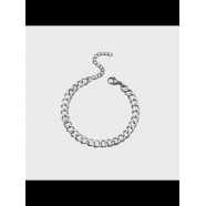 Стальной браслет мужской, унисекс, цвет серебристый, 22 см (Набор 10 шт.)