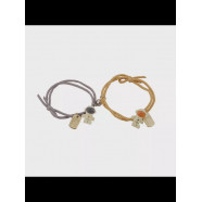 Браслеты парные с магнитом "Космонавт с жетоном" (Набор 2 пары)