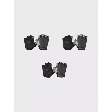 Мотоперчатки перчатки полуперчатки велосипедиста спортивные M, цвет серый (Набор 3 пары)