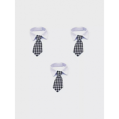 Галстук с манишкой для кошек, собак животных питомцев, цвет черно-белый (Набор 3 шт.)