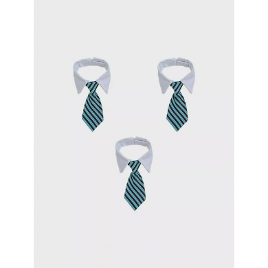 Галстук с манишкой для кошек, собак животных питомцев, цвет голубой (Набор 3 шт.)