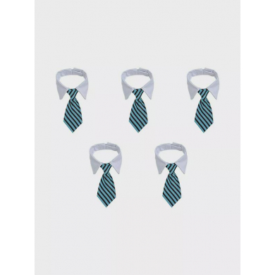 Галстук с манишкой для кошек, собак животных питомцев, цвет голубой (Набор 5 шт.)