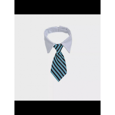 Галстук с манишкой для кошек, собак животных питомцев, цвет голубой (Набор 10 шт.)