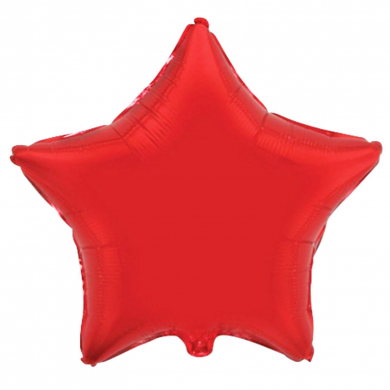 Шар воздушный фольгированный 4"/10см "Звезда" без рисунка, металл, цвет красный