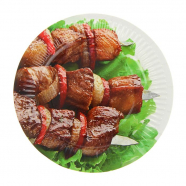 Тарелка бумажная одноразовая "Шашлычок" ,18 см (Набор 10 шт.)