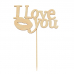 Топпер деревянный "I love you"
