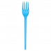 Вилка синяя пластиковая одноразовая, 16,5 см