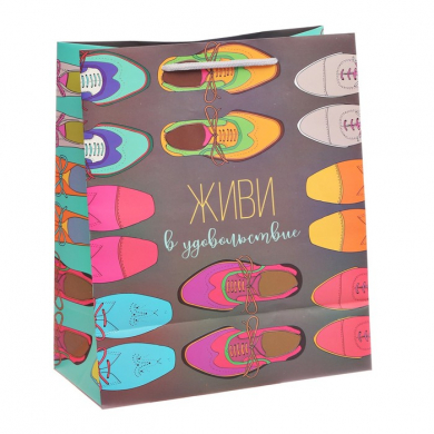 Пакет ламинированный вертикальный "Живи в удовольствие", ML 23х27х11,5 см