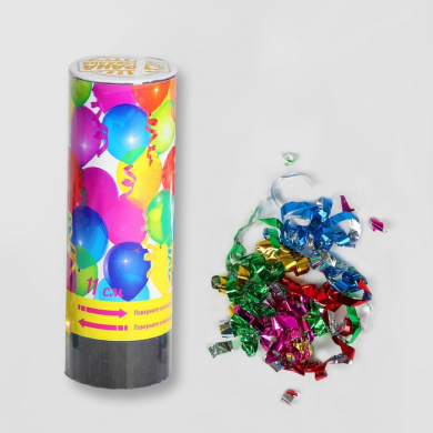Хлопушка пружинная "Отличное настроение", конфетти, серпантин, 11 см