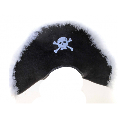Шляпа "Пиратка" с белым пухом