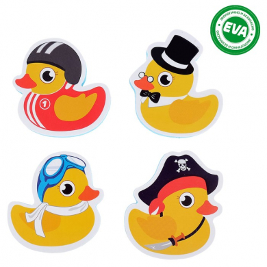 Набор игрушек для ванны "Утиная команда": фигурки-стикеры из EVA, 4 шт.