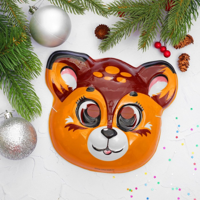 Маска пластиковая на резинке "Олененок"