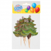 Шпажки пики для канапе новогодние "Елочка с гирляндой Новый Год" цвет зеленый (набор 12 шт)