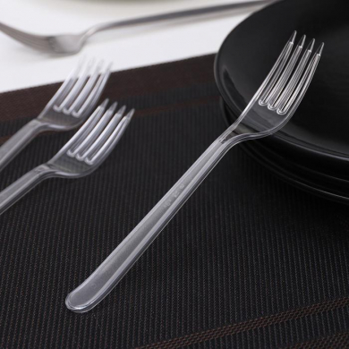 Вилка пластиковая одноразовая 18 см "Премиум", цвет прозрачный