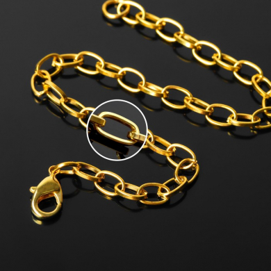 Цепочка для браслета (набор 5шт), 7x4мм, цвет золото, 21см (+/x 1см)